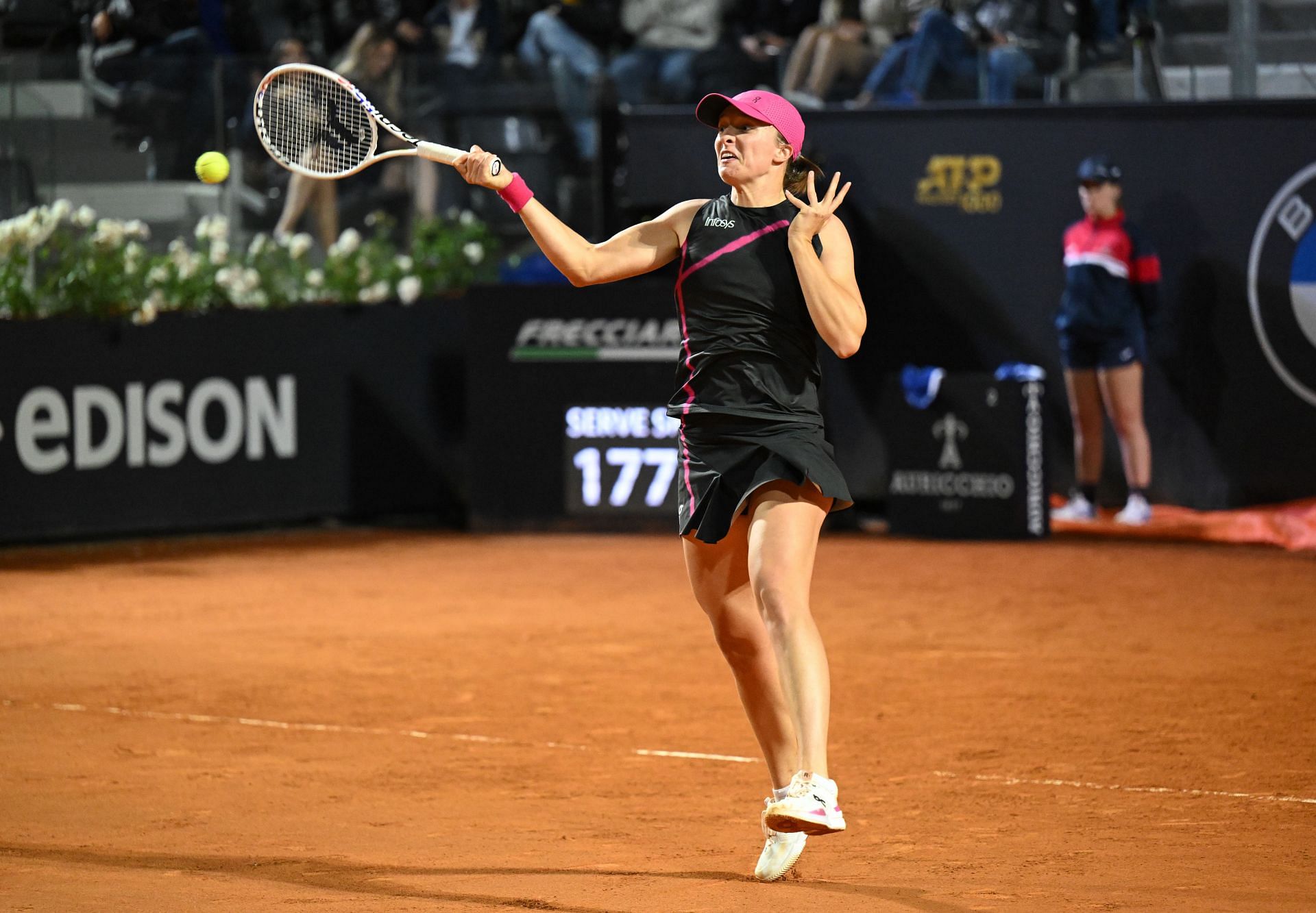 Iga Swiatek in action at the Italian Open